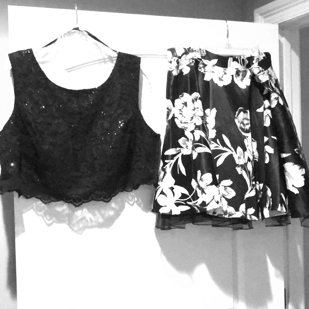 Two piece black formal dress